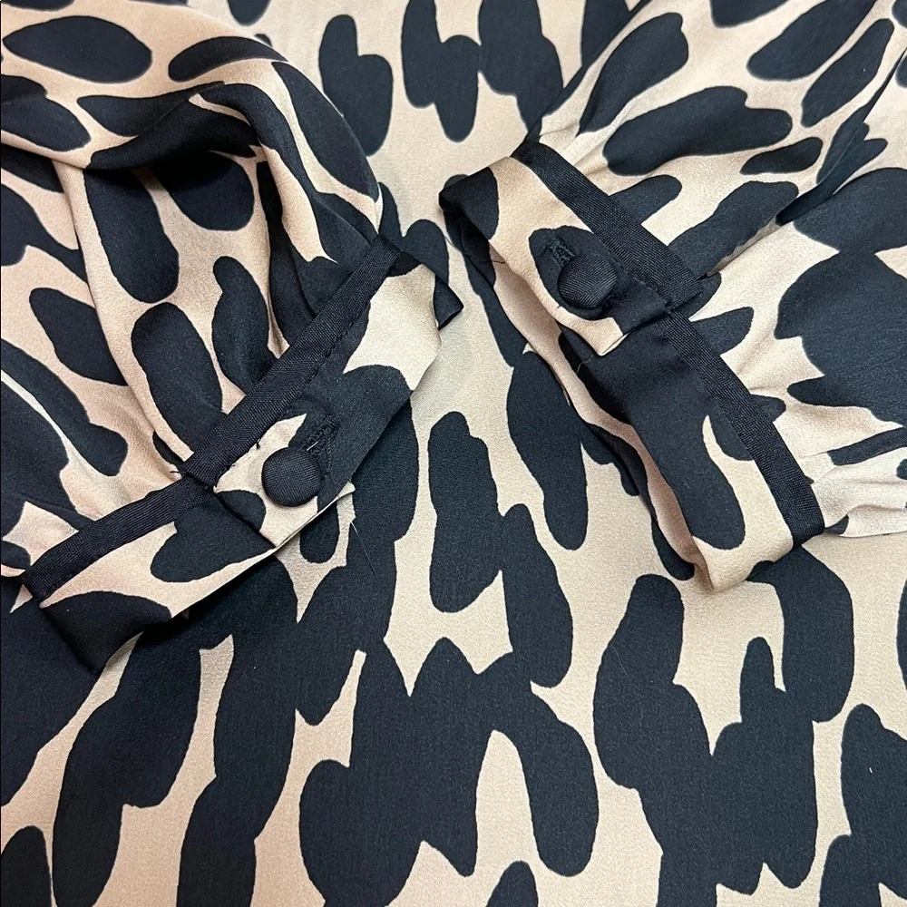 LOFT Black and Tan Patterned Sheath Dress - Picture 3 of 16